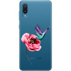 Чохол для Samsung Galaxy A02 (A022) Mixcase квіти колібрі в півоні