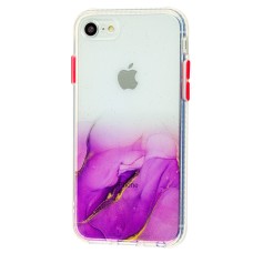 Чохол для iPhone 7/8/SE 20 Transparent mramor рожевий