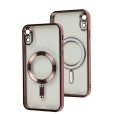 Чохол для iPhone Xr Fibra Chrome MagSafe rose gold