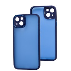 Чохол для iPhone 14 Luxury Metal Lens синій