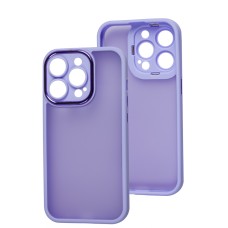 Чохол для iPhone 14 Pro Luxury Metal Lens бузковий