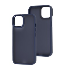 Чохол для iPhone 14 Metal Bezel темно-синій