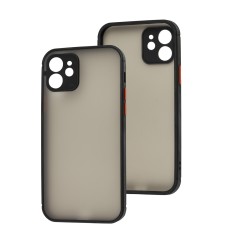 Чохол для iPhone 12 LikGus Totu camera protect чорний/червоний
