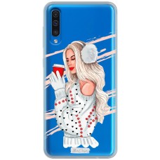 Чохол для Samsung Galaxy A50 / A50S / A30S MixCase новий рік дівчина з кавою