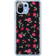 Чохол для Xiaomi Mi 11 Lite MixCase квіти піони на чорному