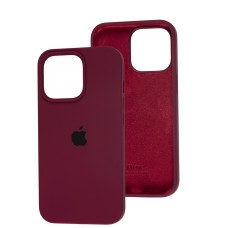 Чохол для iPhone 13 Pro Square Full silicone бордовий / maroon