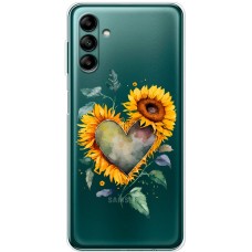 Чохол для Samsung Galaxy A04S (A047) MixCase осінь соняшник з серцем