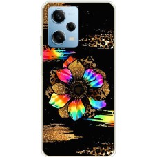 Чохол для Xiaomi Redmi Note 12 Pro 5G MixCase Леопард райдужна квітка