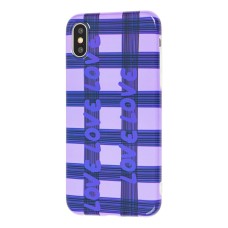 Чохол Violet для iPhone X / Xs glossy "Love" фіолетовий