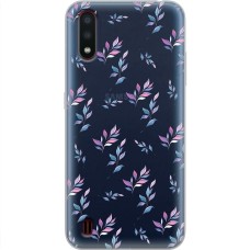 Чохол для Samsung Galaxy A01 (A015) Mixcase квіти патерн гілки з градієнтом