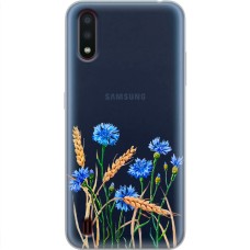 Чохол для Samsung Galaxy A01 (A015) Mixcase квіти волошки в пшениці