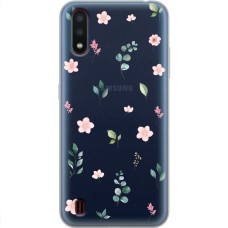 Чохол для Samsung Galaxy A01 (A015) Mixcase квіти патерн квіти гілки евкаліпт