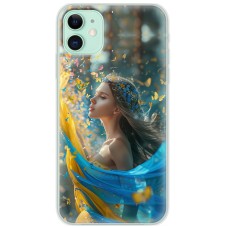 Чохол для iPhone 11 MixCase патріотичні дівчина і метелики