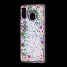 Чохол для Samsung Galaxy A20 / A30 Блискучі вода світло-рожевий квіти
