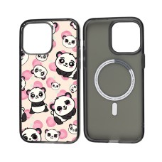 Чохол для iPhone 13 Pro Max MixCase MagSafe мультфільм панди з рожевим