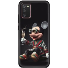 Чохол для Samsung Galaxy A02s (A025) MixCase Новий рік гламурний Міккі