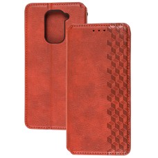 Чохол книжка для Xiaomi Redmi Note 9 Getman Cubic червоний