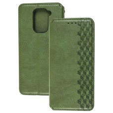 Чохол книжка для Xiaomi Redmi Note 9 Getman Cubic зелений
