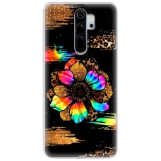 Чохол для Xiaomi Redmi Note 8 Pro MixCase Леопард райдужна квітка