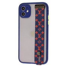 Чохол для iPhone 11 WristBand LV синій/червоний