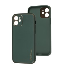 Чохол для iPhone 12 Leather Xshield army green