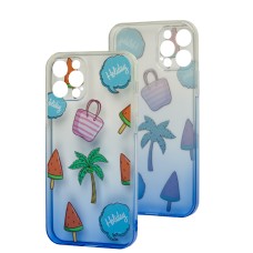 Чохол для iPhone 12 Pro Wave Sweet white/blue/palm
