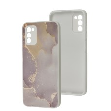 Чохол для Samsung Galaxy A03s (A037) Marble Clouds gray