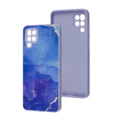Чохол для Samsung Galaxy A12/M12 Marble Clouds blue