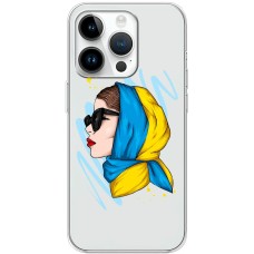 Чохол для iPhone 15 Pro MixCase патріотичні дівчина в жовто-синій 