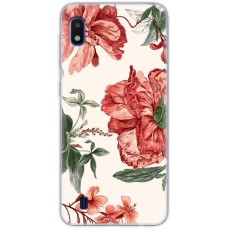 Чохол для Samsung Galaxy A10 (A105) MixCase квіти червоні на білому