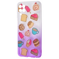 Чохол для Samsung Galaxy A12 (A125) Wave Sweet white / purple / cake