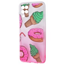 Чохол для Samsung Galaxy A12 (A125) Wave Sweet white / pink / donut
