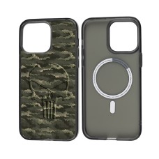 Чохол для iPhone 14 Pro MixCase MagSafe MagSafe патріотичний шеврон череп
