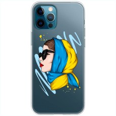 Чохол для iPhone 13 Pro MixCase патріотичні дівчина в жовто-синій хустці 