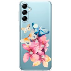 Чохол для Samsung Galaxy M14 (M146) Mixcase зі стразами метелики з квітами
