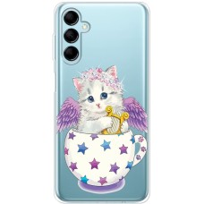 Чохол для Samsung Galaxy M14 (M146) Mixcase зі стразами котик у чашці