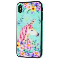 Чохол для iPhone Xs Max glass "єдиноріг"