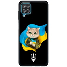 Чохол для Samsung Galaxy A12 / M12 MixCase патріотичні котик зелені очі