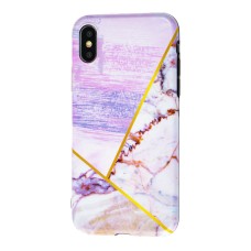 Чохол IMD Mramor для iPhone X/Xs під мармур рожевий