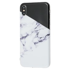 Чохол для iPhone Xs Max IMD мармур біло-чорний