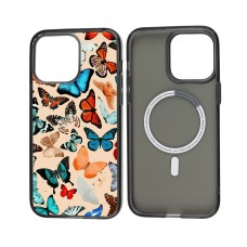 Чохол для iPhone 14 MixCase MagSafe різні метелики