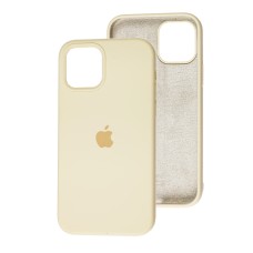 Чохол для iP 12 / 12 Pro Square Full silicone бежевий / antique white