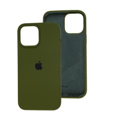 Чохол для iPhone 13 Pro Max Square Full silicone зелений / dark olive