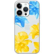 Чохол для iPhone 15 Pro MixCase патріотичні синьо-жовті квіти