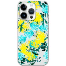 Чохол для iPhone 15 Pro MixCase патріотичні жовто-блакитні квіти
