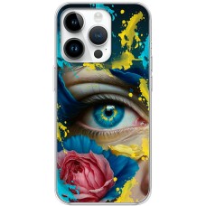 Чохол для iPhone 15 Pro MixCase патріотичні Синє жіноче око