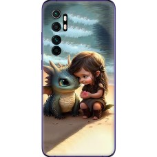 Чохол для Xiaomi Mi Note 10 Lite MixCase асорті дівчинка і дракончик