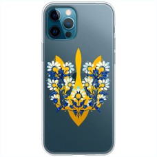 Чохол для iPhone 14 Pro MixCase патріотичні тризуб в квітах