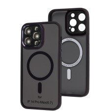 Чохол для iPhone 14 Pro Max MagSafe Acrylic Matte dark purple