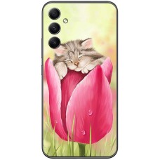 Чохол для Samsung Galaxy A15 MixCase весна тюльпан і кошеня